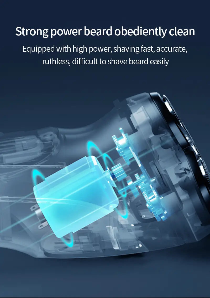 Cordless Rechargeable 3D Rotary Electric Shaver for Men