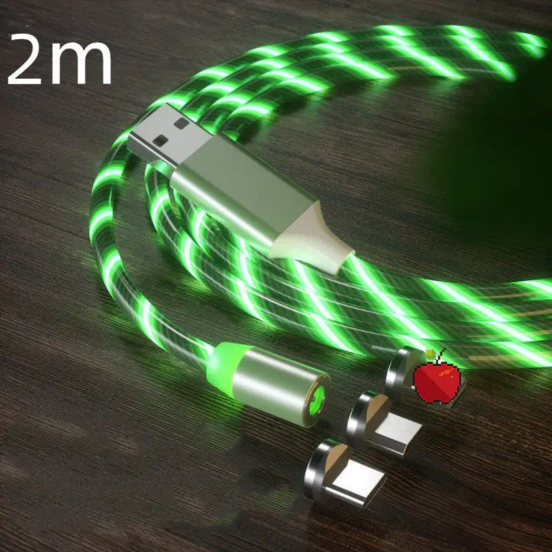 Cable de Carga Magnética Streamer Cable de Carga Rápida Lighting Cable Micro USB LED Cargador Magnético Tipo-C