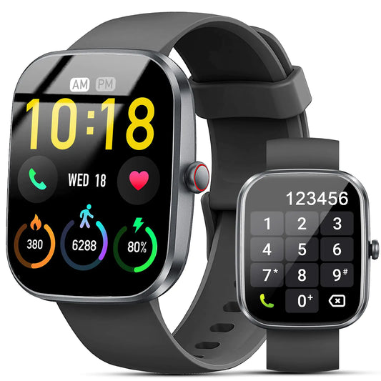 Kuizil Reloj Inteligente 1.91" HD para Hombres y Mujeres (Responder/Hacer Llamadas) Rastreador de Actividad Física con más de 100 Modos Deportivos IP68 Impermeable Monitor de Ritmo Cardíaco/Sueño Podómetro para Android iOS