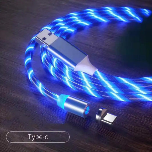 Cable de Carga Magnética Streamer Cable de Carga Rápida Lighting Cable Micro USB LED Cargador Magnético Tipo-C