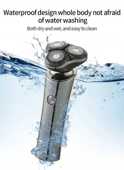 Cordless Rechargeable 3D Rotary Electric Shaver for Men