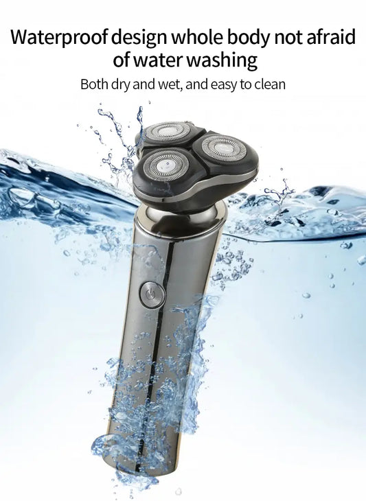 Cordless Rechargeable 3D Rotary Electric Shaver for Men