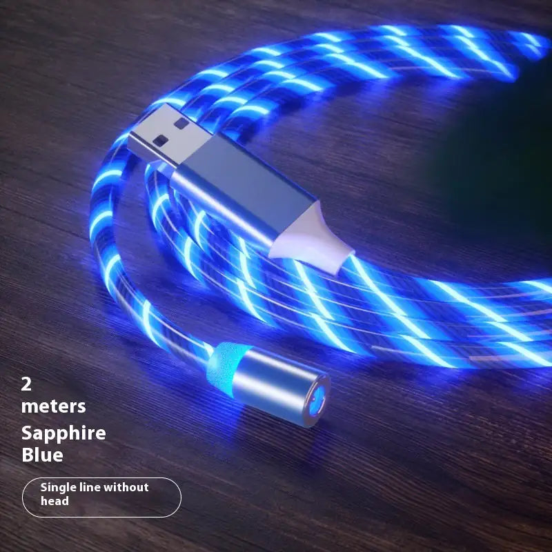 Cable de Carga Magnética Streamer Cable de Carga Rápida Lighting Cable Micro USB LED Cargador Magnético Tipo-C