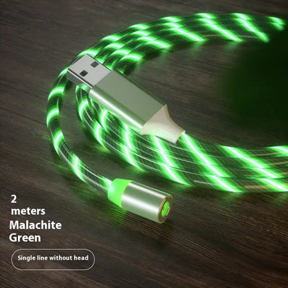 Cable de Carga Magnética Streamer Cable de Carga Rápida Lighting Cable Micro USB LED Cargador Magnético Tipo-C