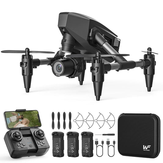 Drone with Camera for Kids 1080P Wefone Mini Drone for Beginners Adults Small RC Dron HD FPV Quadcopter with Optical Flow Positioning 3 Batteries 3D Flip One Key Start Toy Gifts for Boys Girls