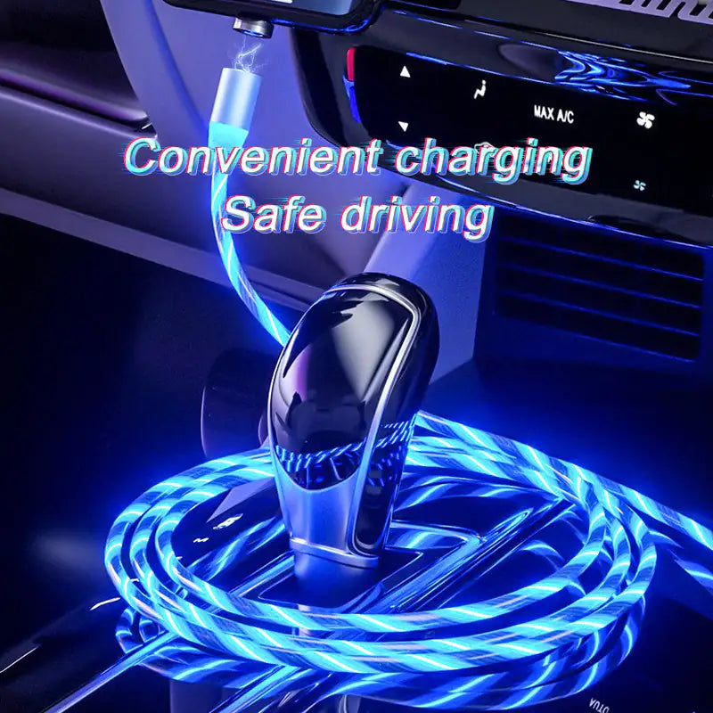 Cable de Carga Magnética Streamer Cable de Carga Rápida Lighting Cable Micro USB LED Cargador Magnético Tipo-C