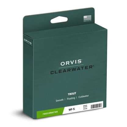 Línea para Pesca con Mosca Orvis Clearwater - Versátil de 90 Pies con Peso Adelante 3-9WT y Núcleo Multifilamento con Lazo Soldado - Musgo, 6