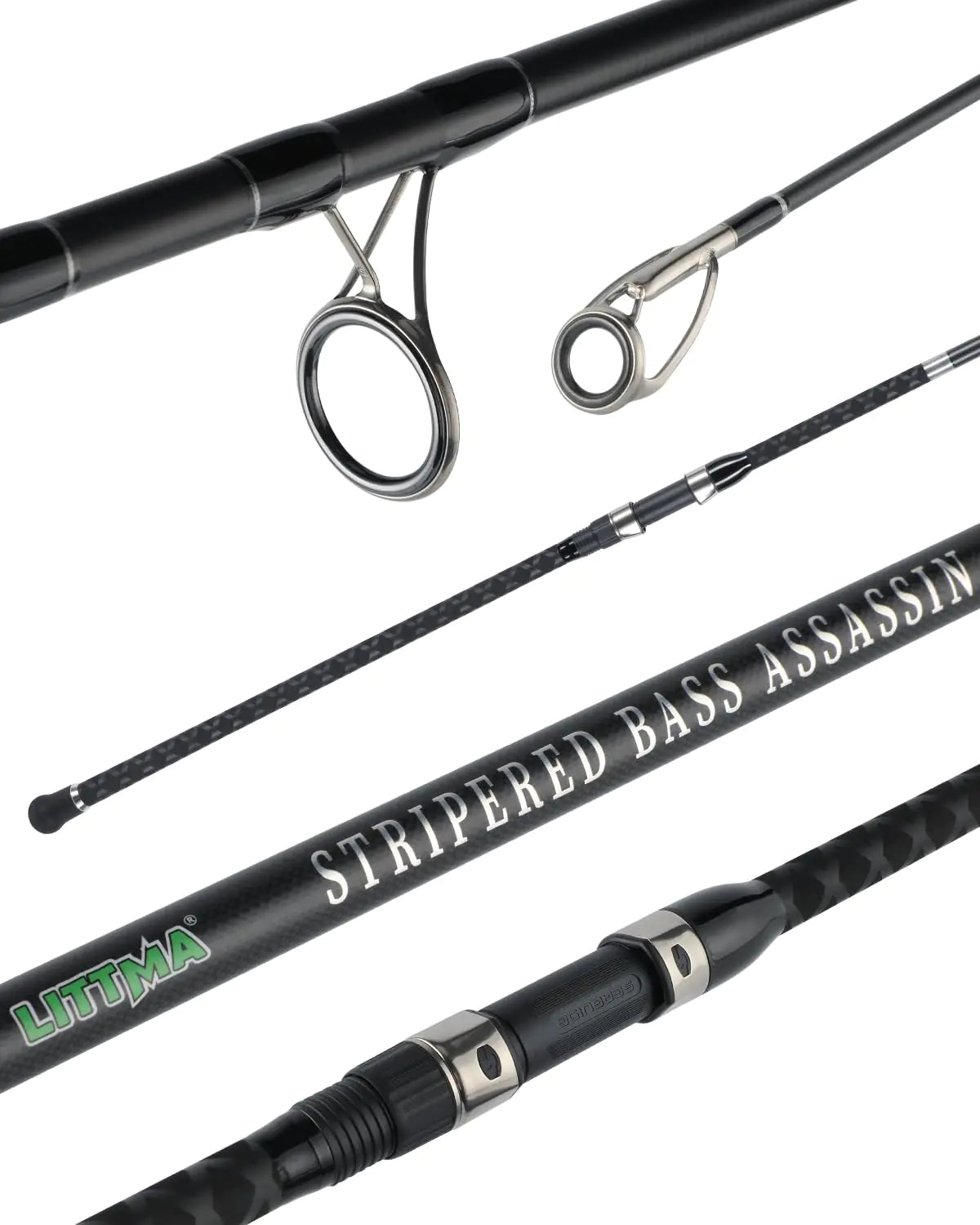 LITTMA Surf Spinning Rods for Saltwater Fishing 2/3/4 Piece - Graphite Travel-Friendly 9/10/11/12/15ft Bass Fishing Rods Caña de pescar en alta mar Barra de Surf