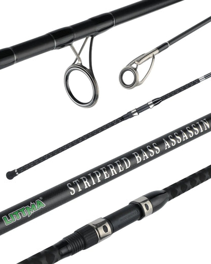 LITTMA Surf Spinning Rods for Saltwater Fishing 2/3/4 Piece - Graphite Travel-Friendly 9/10/11/12/15ft Bass Fishing Rods Caña de pescar en alta mar Barra de Surf