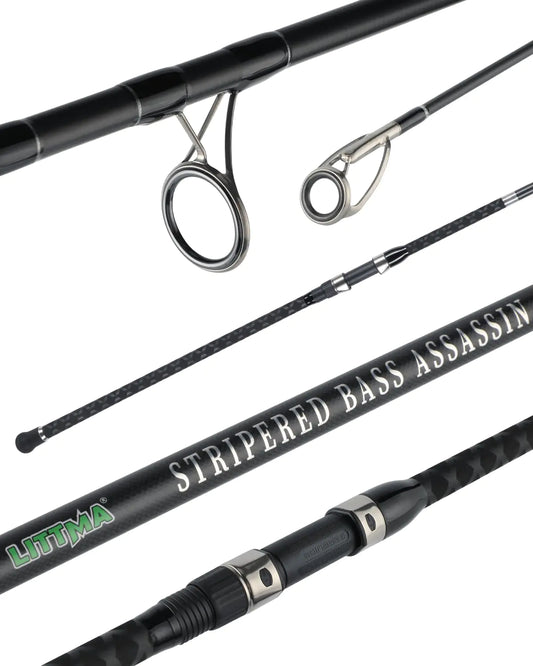 LITTMA Surf Spinning Rods for Saltwater Fishing 2/3/4 Piece - Graphite Travel-Friendly 9/10/11/12/15ft Bass Fishing Rods Caña de pescar en alta mar Barra de Surf