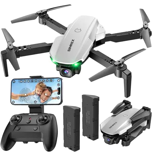 Drone SIMREX con Cámara 1080P para Niños y Adultos Dron Cuadricóptero RC con Sujeción de Altitud Mini Drone con Inicio de un Botón Vuelo por Puntos Modo sin Cabeza 3D Flip 3 Velocidades Dron de Control Remoto para Principiantes
