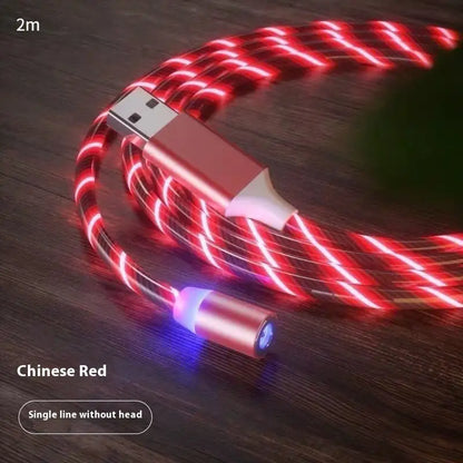 Cable de Carga Magnética Streamer Cable de Carga Rápida Lighting Cable Micro USB LED Cargador Magnético Tipo-C