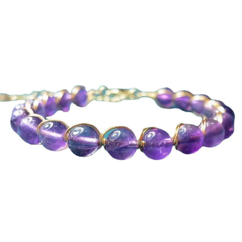 14K Gilded Winding Bracelet with Crystal Details
