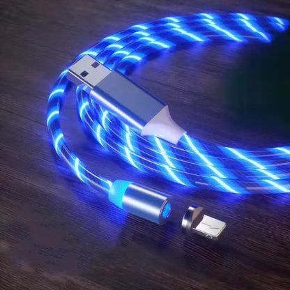 Cable de Carga Magnética Streamer Cable de Carga Rápida Lighting Cable Micro USB LED Cargador Magnético Tipo-C