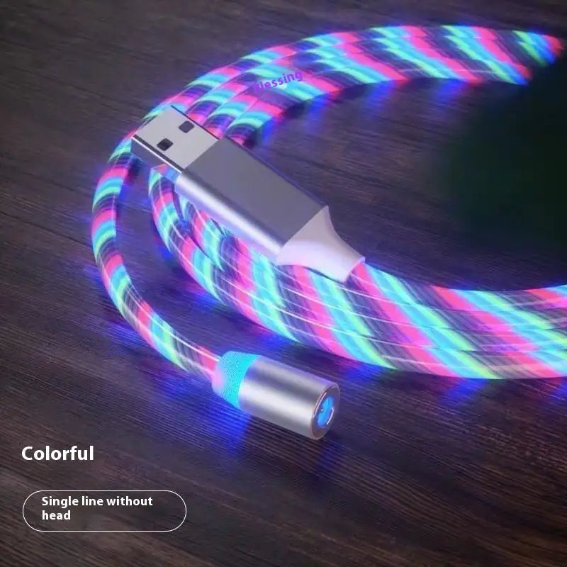 Cable de Carga Magnética Streamer Cable de Carga Rápida Lighting Cable Micro USB LED Cargador Magnético Tipo-C
