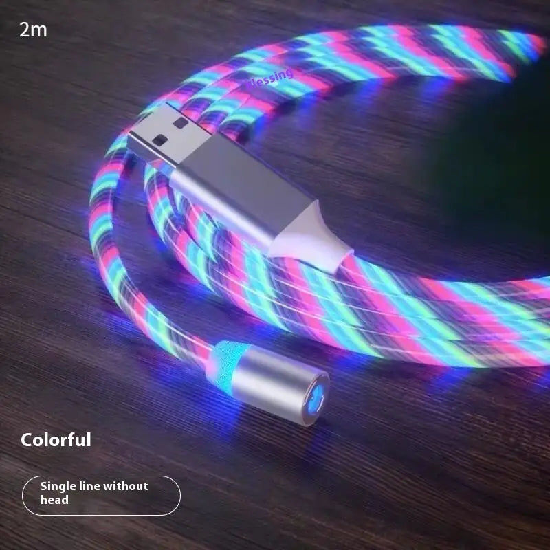 Cable de Carga Magnética Streamer Cable de Carga Rápida Lighting Cable Micro USB LED Cargador Magnético Tipo-C