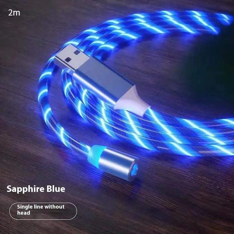 Cable de Carga Magnética Streamer Cable de Carga Rápida Lighting Cable Micro USB LED Cargador Magnético Tipo-C