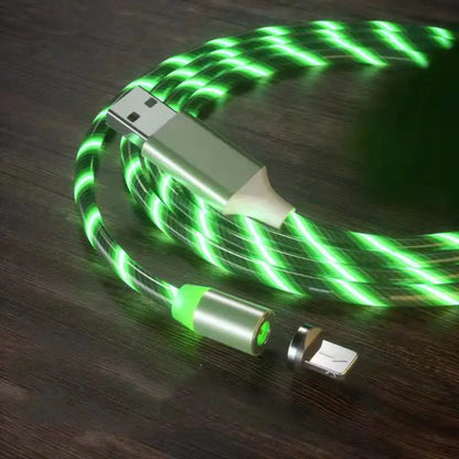 Cable de Carga Magnética Streamer Cable de Carga Rápida Lighting Cable Micro USB LED Cargador Magnético Tipo-C