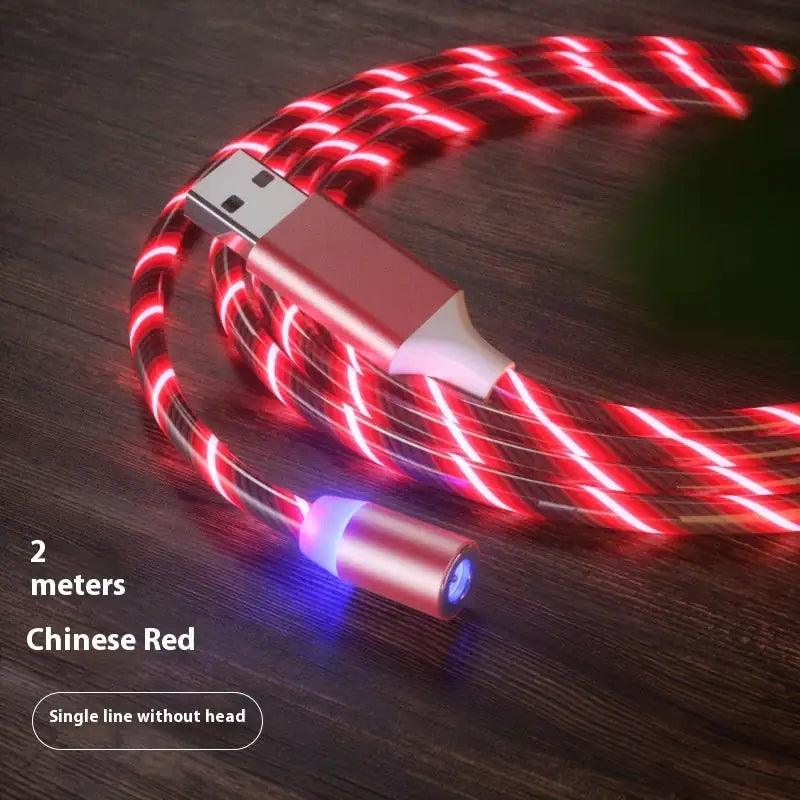 Cable de Carga Magnética Streamer Cable de Carga Rápida Lighting Cable Micro USB LED Cargador Magnético Tipo-C
