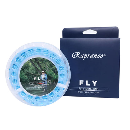 Floating Fly Fishing Line with 2 Welded Loops Weight Forward Floating Fly Line 100FT，7F Freshwater Saltwater Fly Fishing Line(Blue)