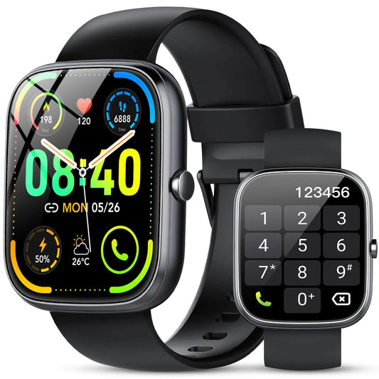 Reloj Inteligente para Hombres y Mujeres (Responder/Hacer Llamadas) Smartwatch de 1.91" Monitor de Actividad Física Tracker con Más de 100 Modos Deportivos/Monitor de Ritmo Cardíaco/Monitor de Sueño/Podómetro/Calorías IP68 Resistente al Agua para Android