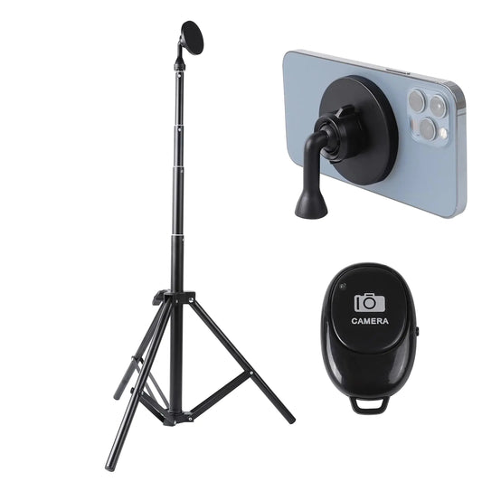 67 Magnetic Phone Tripod Compatible with MagSafe iPhone 15 14 13 12 Series Extendable Magnetic Tripod Stand with Remote for Video RecordingLive Streaming
